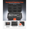 VEVOR Socket Set, 27 Pieces, 1/4 inch Drive Socket and Ratchet Set, SAE and Metric, Mechanic Tool Kit with Ratchet Wrench, Extension Bar and Storage Case, CR-V Alloy Steel, for Automotive Repair