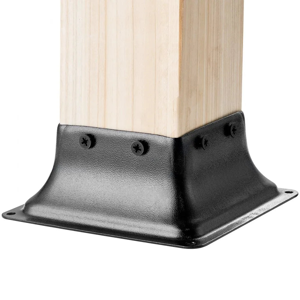 VEVOR Post Base 4x4 10Pcs, Internal 3.6"x3.6" Heavy Duty Powder-Coated Steel Post Bracket Fit for Standard Wood Post Anchor, Decking Post Base for Deck Porch Handrail Railing Support