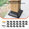 VEVOR 4x4 Post Base 20Pcs, Internal 3.6"x3.6" Heavy Duty Powder-Coated Steel Post Bracket Fit for Standard Wood Post Anchor, Decking Post Base for Deck Porch Handrail Railing Support