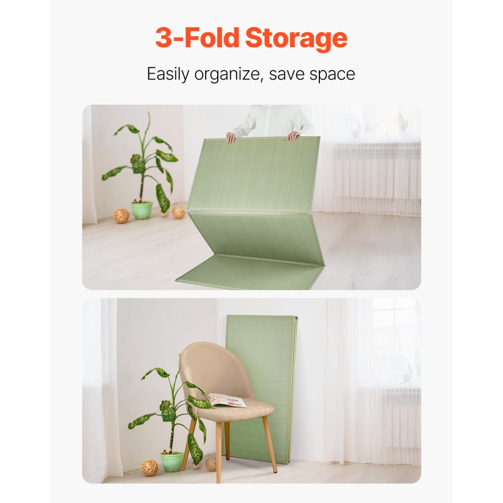 VEVOR Japanese Tatami Mat, Full Size Foldable Japanese Tatami Mattress( Natural Rush Grass), Japanese Floor Mattress with Non-Slip Backing & Fresh Scent, Futon Mattress for Sleeping Meditation Yoga