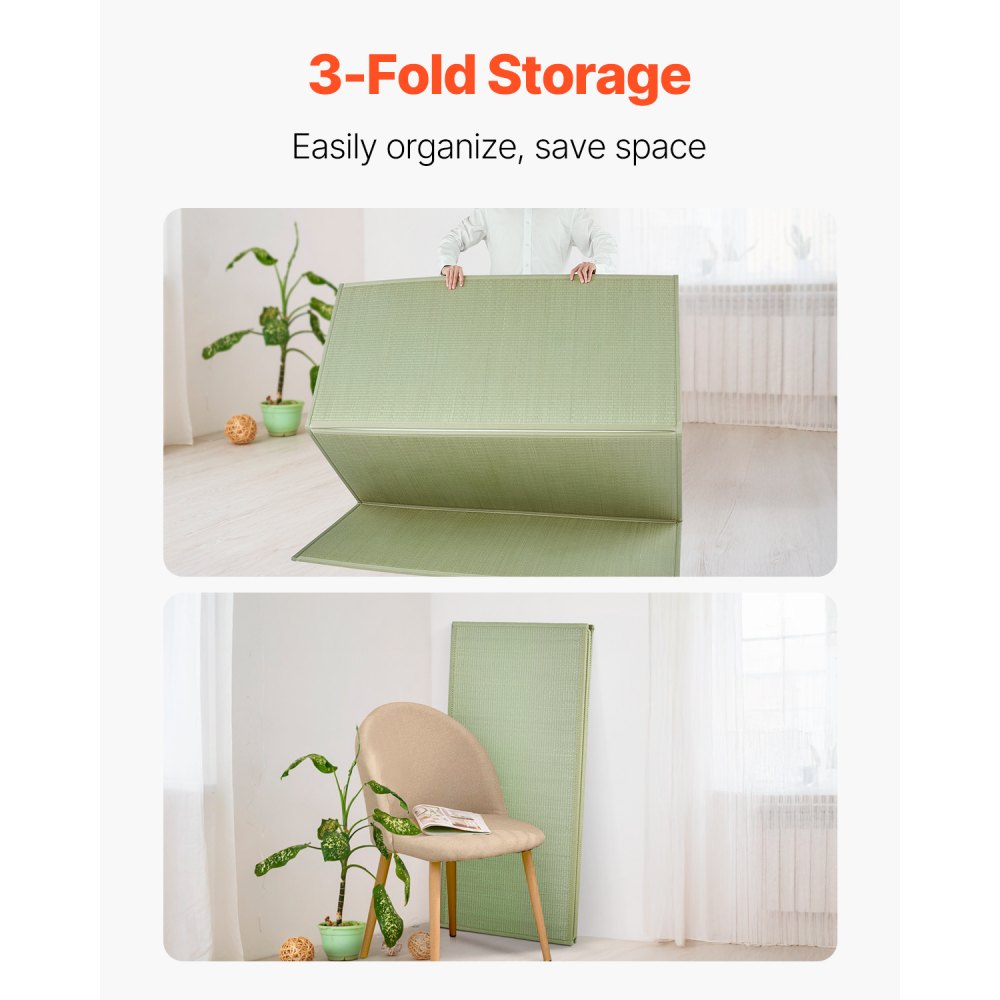 VEVOR Japanese Tatami Mat, Queen Size Foldable Japanese Tatami Mattress( Natural Rush Grass), Japanese Floor Mattress with Non-Slip Backing & Fresh Scent, Futon Mattress for Sleeping Meditation Yoga