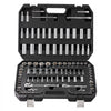 VEVOR Socket Set, 1/4" and 3/8" Drive Socket and Ratchet Set, 6-Point Socket Opening, 106 Pcs Tool Set SAE and Metric, Deep and Standard Sockets, 5/32-1 in, 5-19 mm, with Accessories, Storage Case