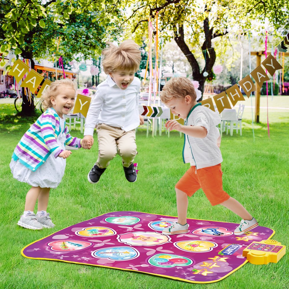 VEVOR Dance Mat, 9-Button Dance Mixer Rhythm Step Play Mat, Electronic Dance Pad with 3 Game Modes, Adjustable Volume, Built-in Music, 8 Challenge Levels, Birthday Toys Gifts for 3+ Year Old Girls