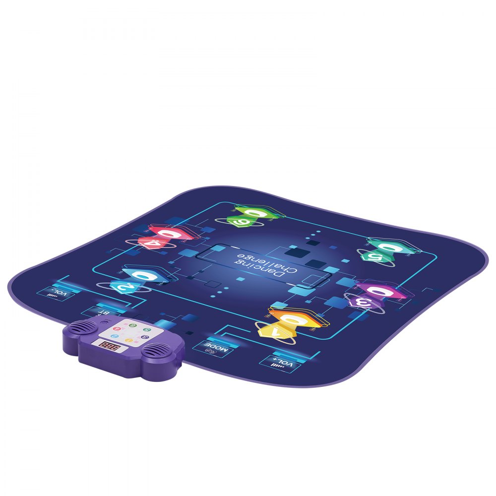 VEVOR Dance Mat, 6-Button Dance Mixer Rhythm Step Play Mat, Electronic Dance Pad with Wireless Bluetooth, LED Lights, 5 Game Modes, Adjustable Volume, Built-in Music, Toys Gifts for 3+ Year Old Girls