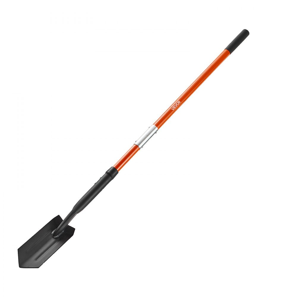 VEVOR Trench Shovel, 4 in Blade Heavy-Duty Trenching Shovel, Narrow Spade Trench Digger with Fiberglass Handle and Non-Slip Grip, for Gardening, Digging Holes, Trenching, and Planting, 56 in Long