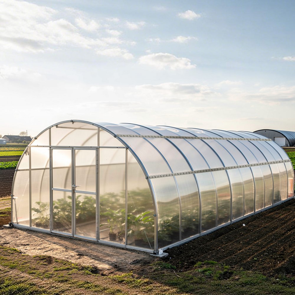 VEVOR Greenhouse Spring Wire and Lock Channel, 10 Packs 6.56 ft PVC-Coated Wiggle Wire & Aluminum Alloy Channel Bundle Kit with Included Screws, 0.05 in Thickened, Poly Film & Shade Cloth Attachments