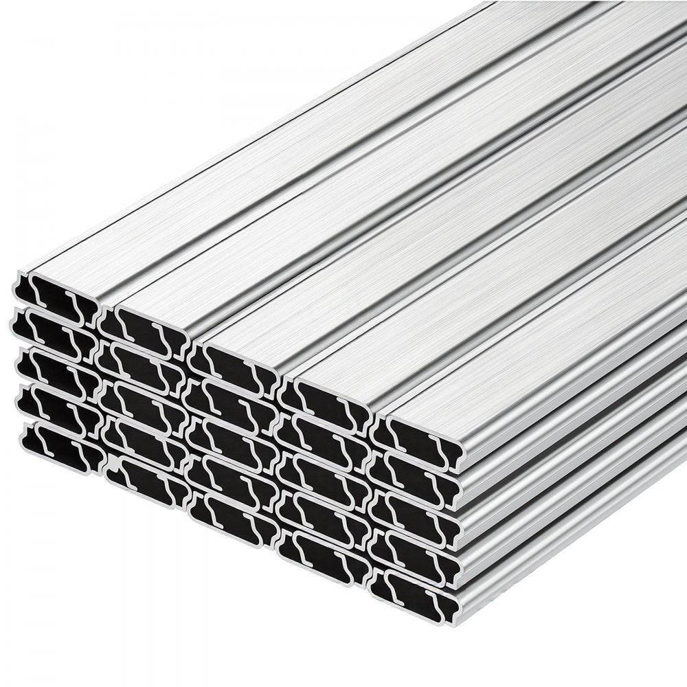 VEVOR Greenhouse Spring Wire and Lock Channel, 50 Packs 6.56 ft PVC-Coated Wiggle Wire & Aluminum Alloy Channel Bundle Kit with Included Screws, 0.05 in Thickened, Poly Film & Shade Cloth Attachments