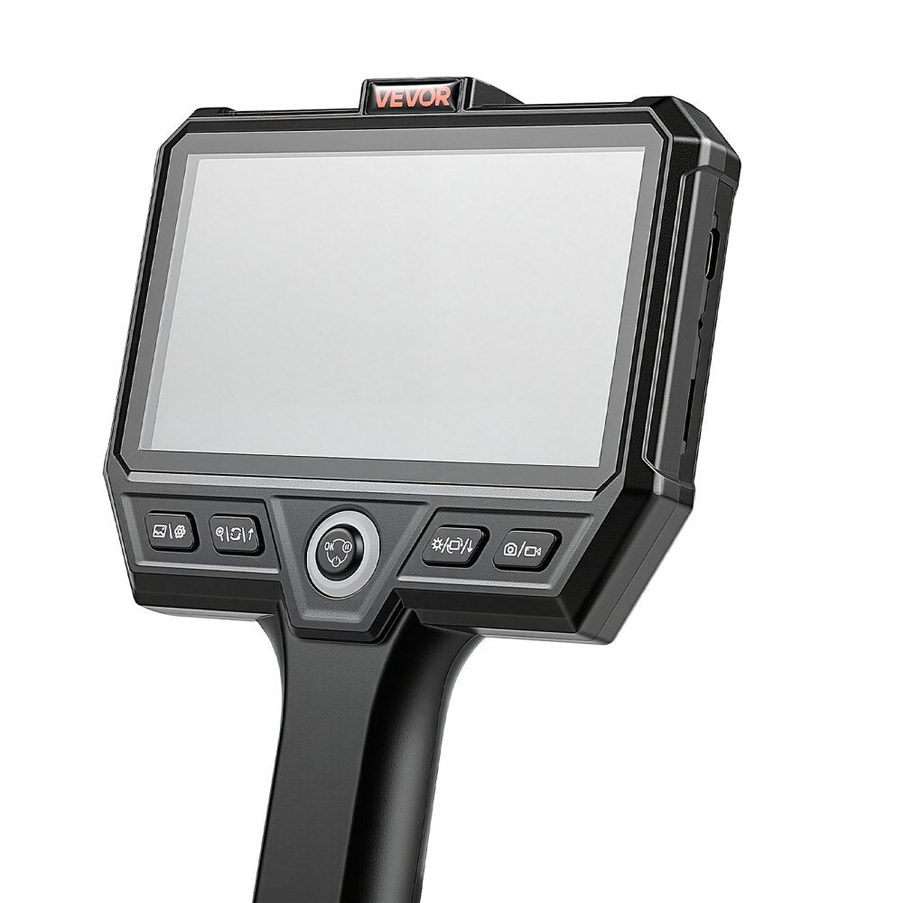 VEVOR Triple Lens Endoscope with 32.8FT Newly Ultra-Rigid Cable, Industrial Borescope with Light, 5" HD IPS Screen, 8 + 2 Lights, 8X Zoom, 5000mAh, IP67 Waterproof Snake Camera for Auto, Plumbing