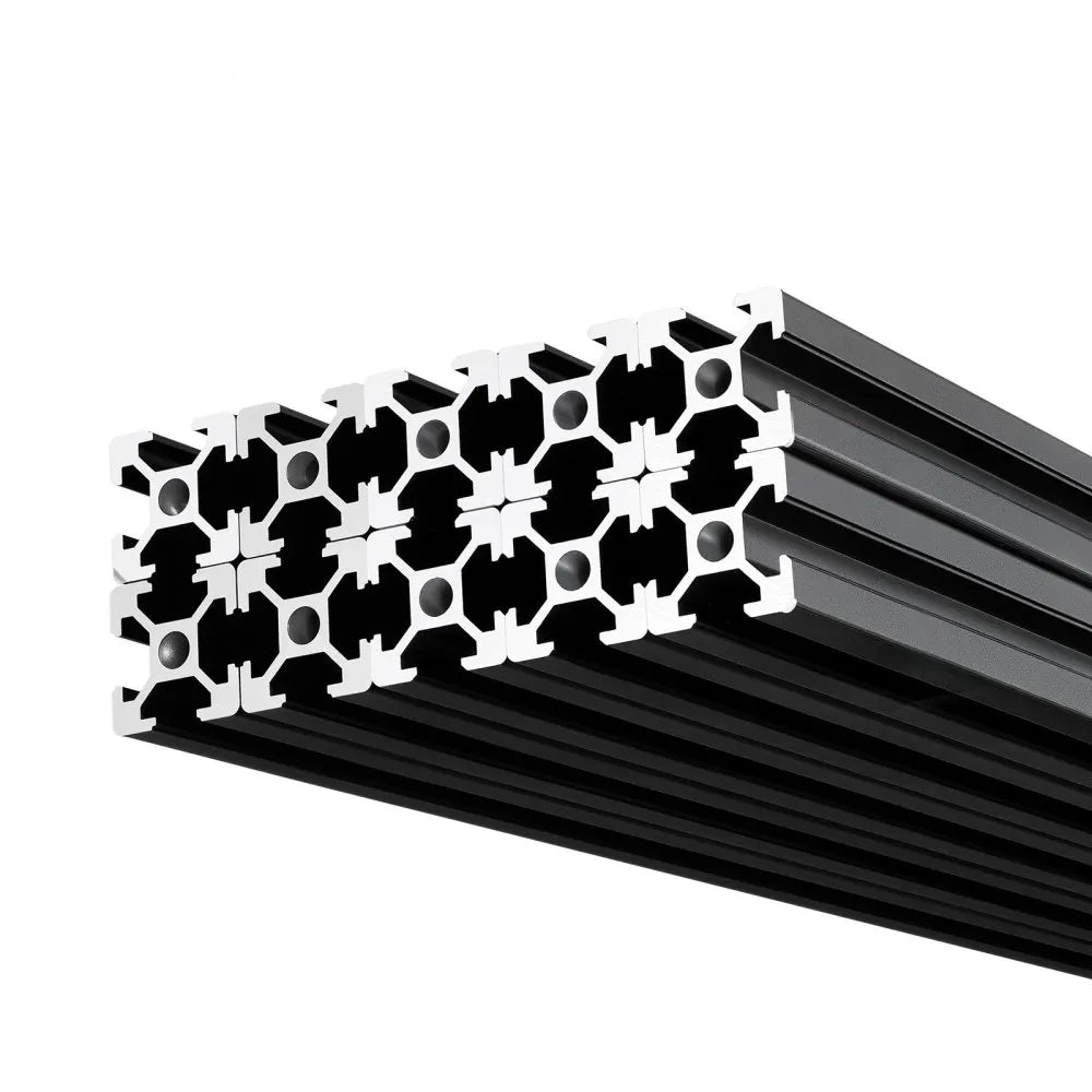 VEVOR 10PCS 2020 Aluminum Extrusion Profile, 48 Inch 1220 mm, T Slot European Standard Anodized Linear Rail, High-Strength Extruded Aluminum Rail, for 3D Printer Parts and CNC DIY Workbench, Black