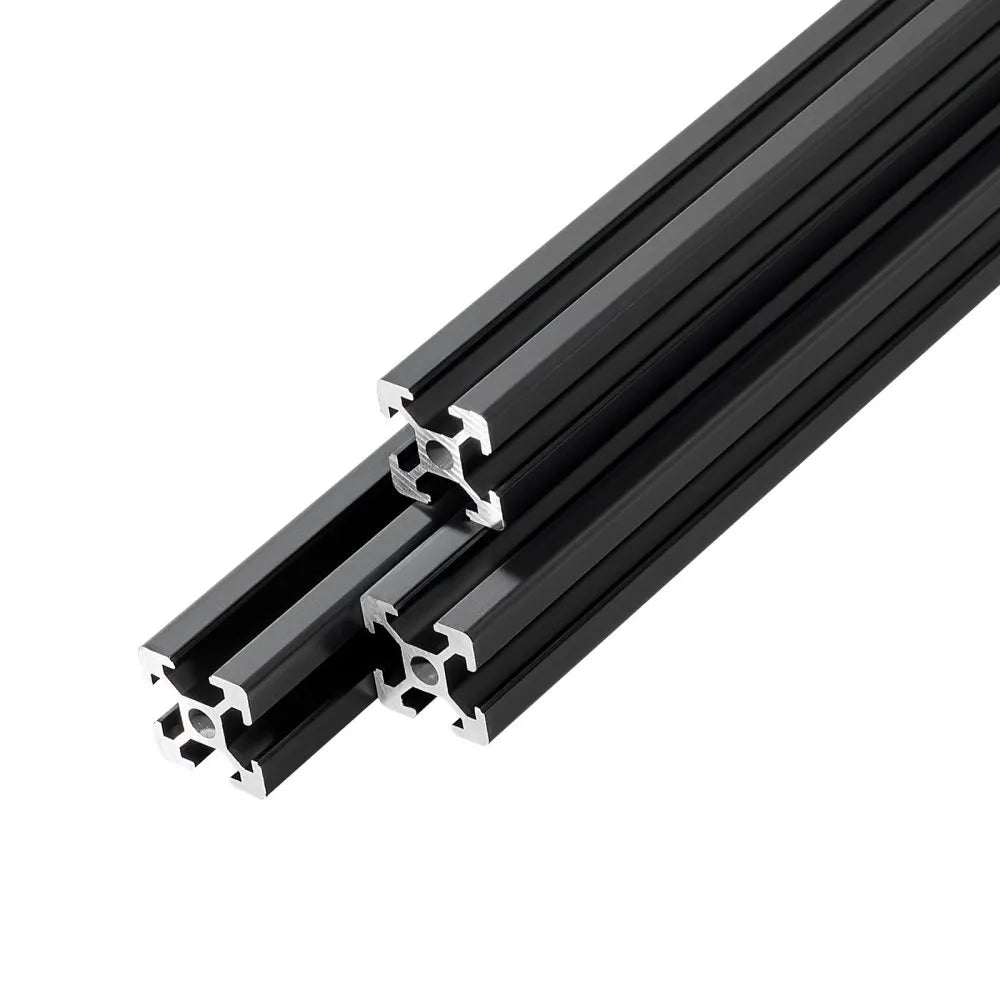 VEVOR 10PCS 2020 Aluminum Extrusion Profile, 48 Inch 1220 mm, T Slot European Standard Anodized Linear Rail, High-Strength Extruded Aluminum Rail, for 3D Printer Parts and CNC DIY Workbench, Black