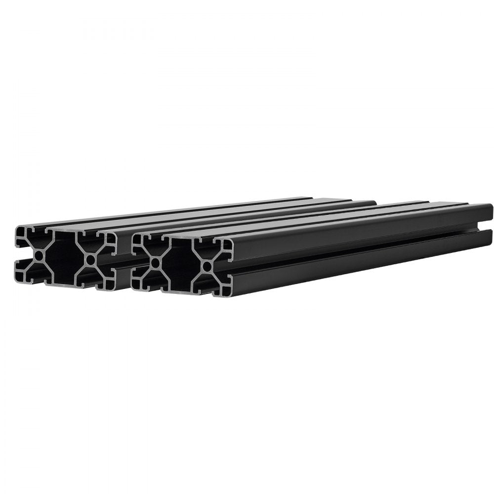 VEVOR 2PCS 4080 Aluminum Extrusion Profile, 19.69 Inch 500 mm, T Slot European Standard Anodized Linear Rail, High-Strength Extruded Aluminum Rail, for 3D Printer Parts and CNC DIY Workbench, Black