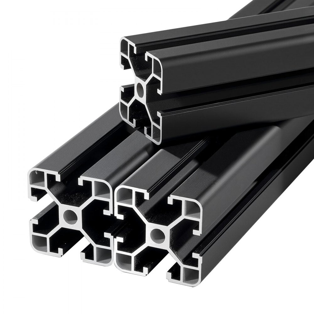 VEVOR 4PCS 4040 Aluminum Extrusion Profile, 15.75 Inch 400 mm, T Slot European Standard Anodized Linear Rail, High-Strength Extruded Aluminum Rail, for 3D Printer Parts and CNC DIY Workbench, Black