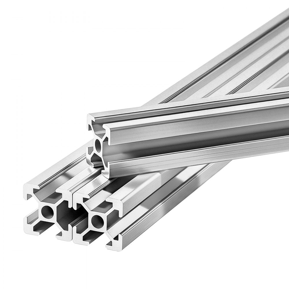 VEVOR 10PCS 2020 Aluminum Extrusion Profile, 39.37 Inch 1000 mm, T Slot European Standard Anodized Linear Rail, High-Strength Extruded Aluminum Rail, for 3D Printer Parts and CNC DIY Workbench, Silver