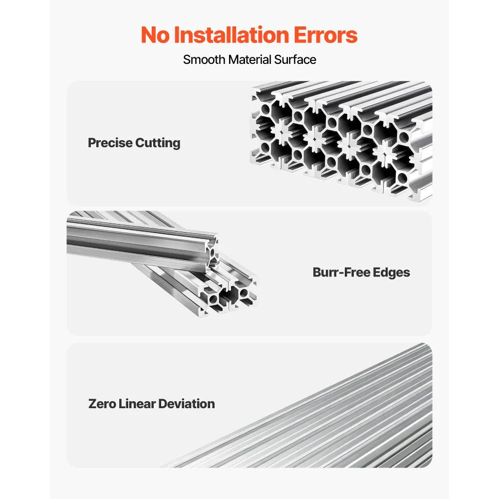 VEVOR 10PCS 2020 Aluminum Extrusion Profile, 48 Inch 1220 mm, T Slot European Standard Anodized Linear Rail, High-Strength Extruded Aluminum Rail, for 3D Printer Parts and CNC DIY Workbench, Silver