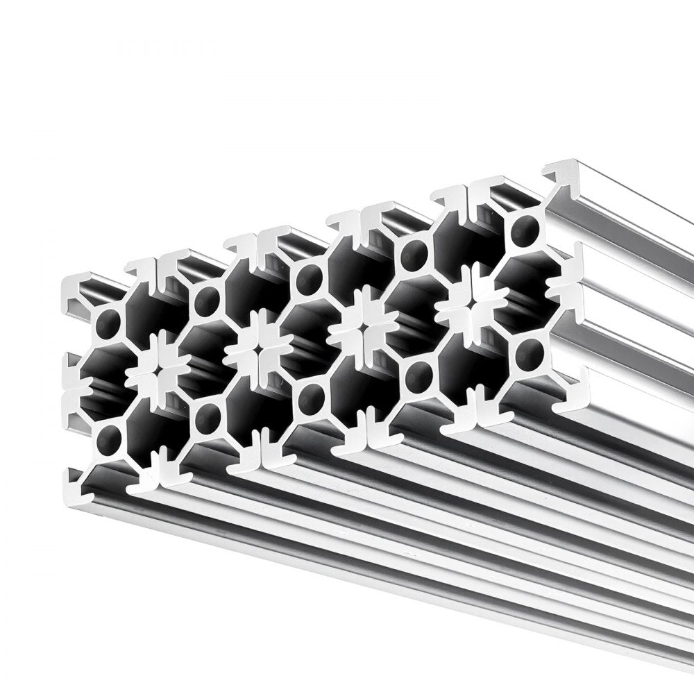 VEVOR 10PCS 2020 Aluminum Extrusion Profile, 48 Inch 1220 mm, T Slot European Standard Anodized Linear Rail, High-Strength Extruded Aluminum Rail, for 3D Printer Parts and CNC DIY Workbench, Silver