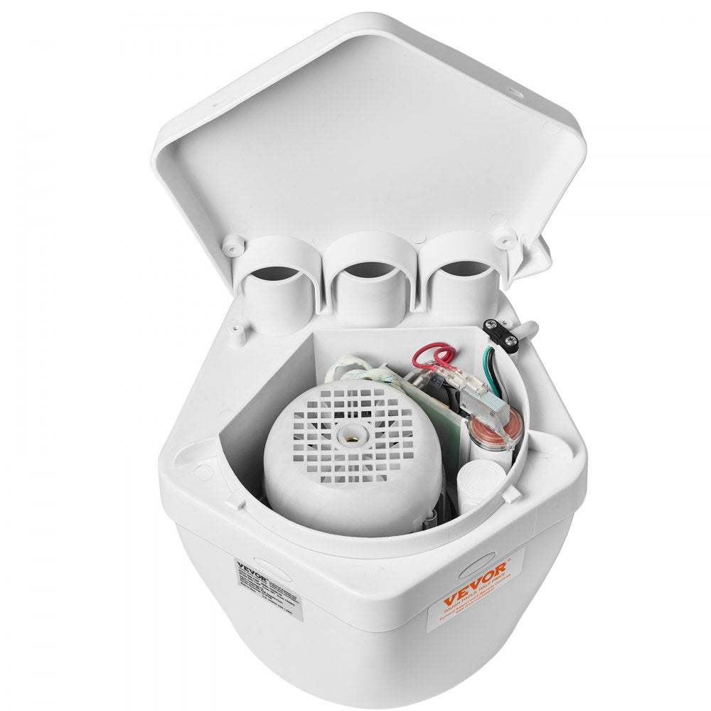 VEVOR Utility Sink Pump, 1/3 HP, 120-Volt, 1750 GPH Flow, 18 ft Head, Under-Sink Sump Pump System with Copper Wire Motor, Heavy-Duty Utility/Laundry Sink Pump, Drain Pump with 1-1/2" Outlet, White