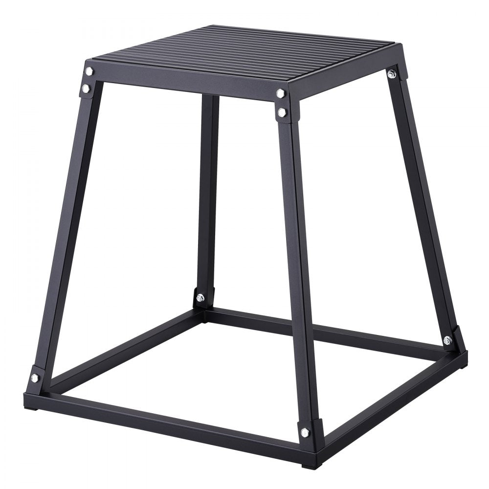 VEVOR Plyometric Jump Boxes, 12/18/24 Inch Plyo Box, Platform and Jumping Agility Box, Anti-Slip Fitness Exercise Step Up Box Set for Home Gym Training, Conditioning Strength Training, Black