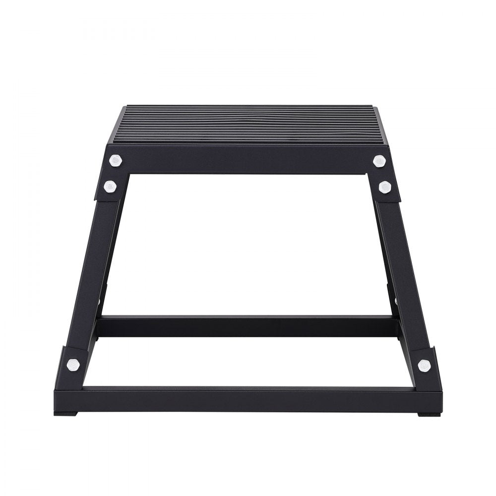 VEVOR Plyometric Jump Box, 12 Inch Plyo Box, Steel Plyometric Platform and Jumping Agility Box, Anti-Slip Fitness Exercise Step Up Box for Home Gym Training, Conditioning Strength Training, Black