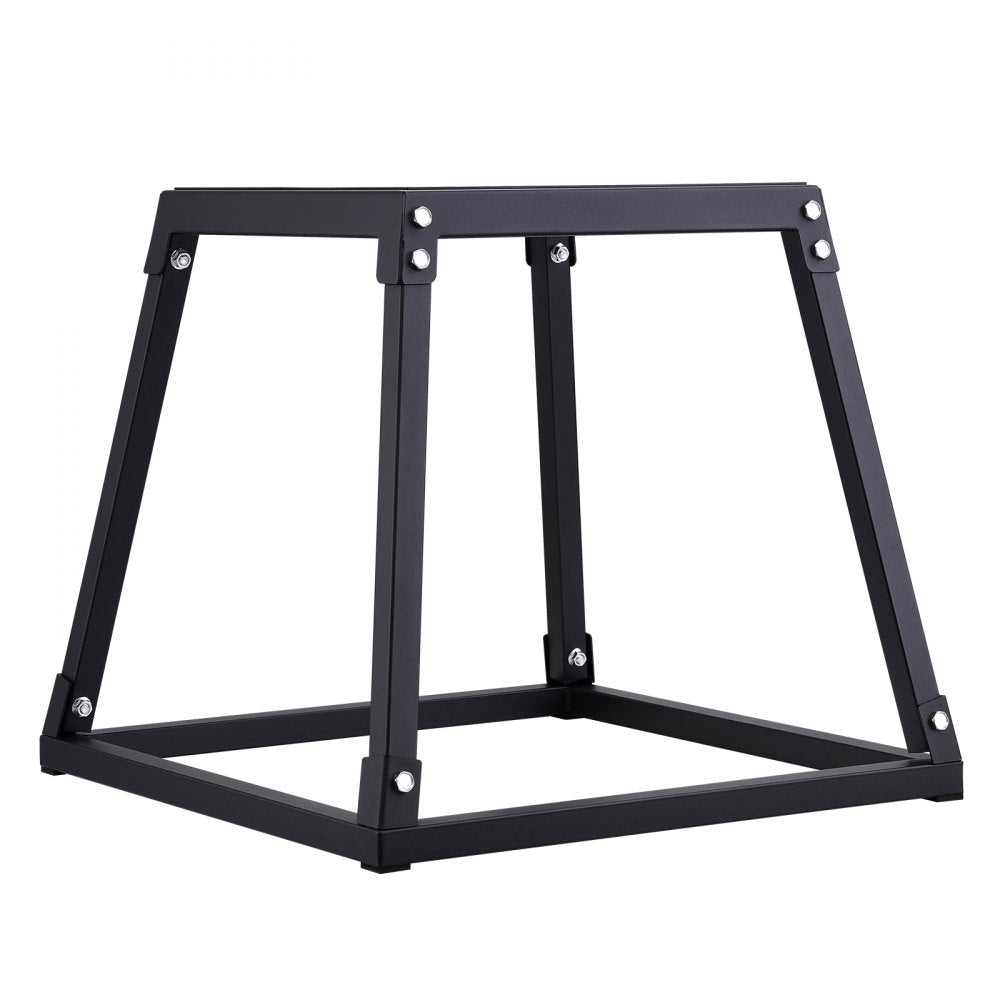 VEVOR Plyometric Jump Box, 18 Inch Plyo Box, Steel Plyometric Platform and Jumping Agility Box, Anti-Slip Fitness Exercise Step Up Box for Home Gym Training, Conditioning Strength Training, Black