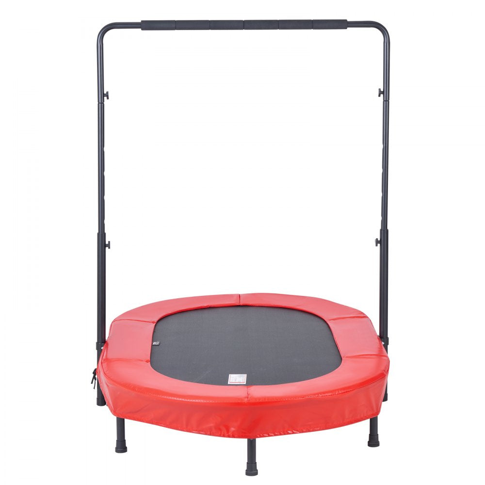 VEVOR Kids Trampoline, 56x36 inch Indoor Outdoor Trampoline, Foldable Mini Trampoline with Handle, Rebounder Trampoline for Toddlers, Birthday Gift for 3+ Years Children, Boys Girls for Fun, Red