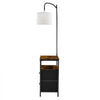 VEVOR Floor Lamp with Table, 2-Tier End Table with 2 Drawers and 3 Color Temperature Lighting, Modern Side Nightstand Bedside Desk with USB & Type C & AC Charging Port for Living Room, Bedroom, Dorm