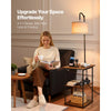 VEVOR Floor Lamp with Table, Narrow 3-Tier End Table with Open Shelves & 3 Color Temperature Lighting, Side Nightstand Bedside Desk with USB & Type C & AC Charging Port for Living Room, Bedroom, Dorm