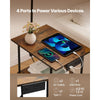 VEVOR Floor Lamp with Table, Narrow 3-Tier End Table with Open Shelves & 3 Color Temperature Lighting, Side Nightstand Bedside Desk with USB & Type C & AC Charging Port for Living Room, Bedroom, Dorm
