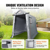 VEVOR Outdoor Storage Shed, 6 x 8 ft Portable Storage Tent with Roll-up Door & Vents, Waterproof Canopy Shed Shelter, Heavy Duty Frame, Patio Garage Carport for Motorcycle, Lawn Mower, Bike, Grey