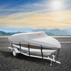 VEVOR Boat Cover, 17'-19' Trailerable Waterproof Boat Cover, 600D Marine Grade PU Oxford, with Motor Cover and Buckle Straps, for V-Hull, Tri-Hull, Runabout, Bass Boat, Fish Ski Boat, Grey