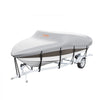 VEVOR Boat Cover, 17'-19' Trailerable Waterproof Boat Cover, 600D Marine Grade PU Oxford, with Motor Cover and Buckle Straps, for V-Hull, Tri-Hull, Runabout, Bass Boat, Fish Ski Boat, Grey