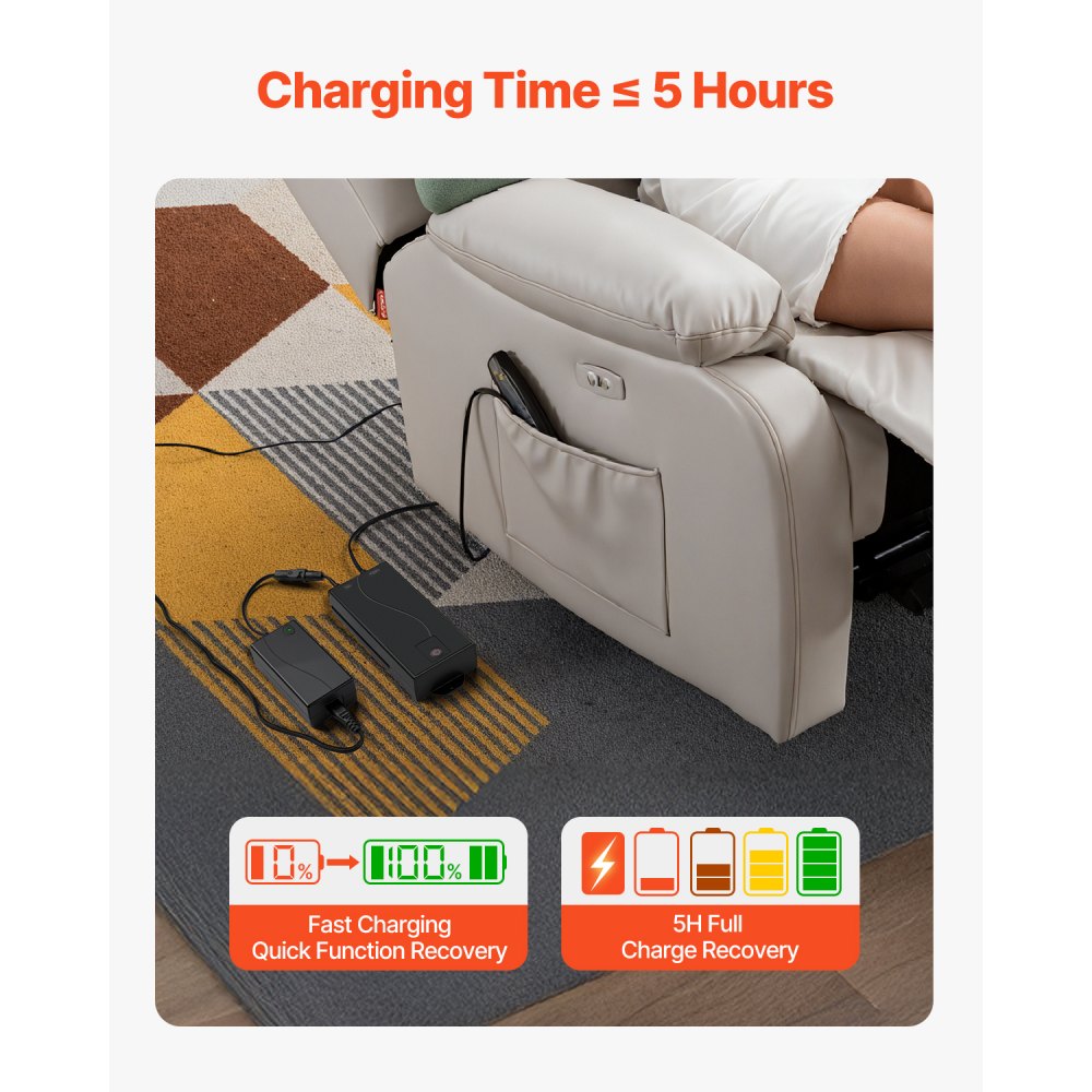 VEVOR Battery Pack for Reclining Furniture with Adapter, 2500 mAh Rechargeable Recliner Battery Pack with Universal 2-Pin Connector and LED Screen, for Electric Recliner, Sofa, Couch & Lift Chair
