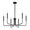 VEVOR 6-Light Chandelier, Black Farmhouse Chandelier, Adjustable Height, Dining Room Hanging Light Fixture for Ceilings, Modern Chandelier for Bedroom, Foyer, Hall, Kitchen, Living Room and Entryway