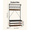 VEVOR Hall Tree, 72 in Coat Rack with Shoe Bench, 2-Tier Freestanding Shoe Rack Storage Organizer with Hooks, Hanging Rod and Wire Shelf, Steel Frame Entrance Coat Holder for Entry, Bedroom, Closet