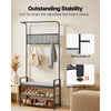 VEVOR Hall Tree, 72 in Coat Rack with Shoe Bench, Freestanding 2-Tier Shoe Rack Storage Organizer with Hooks, Hanging Rod and Wire Shelf, Steel Frame Entrance Coat Holder for Entry, Bedroom, Closet