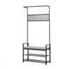 VEVOR Hall Tree, 72 in Coat Rack with Shoe Bench, Freestanding 2-Tier Shoe Rack Storage Organizer with Hooks, Hanging Rod and Wire Shelf, Steel Frame Entrance Coat Holder for Entry, Bedroom, Closet