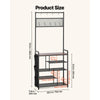 VEVOR Hall Tree, 70.9 in Coat Rack with Shoe Storage, Freestanding 4-Tier Shoe Rack Organizer with Hooks, Side Pocket and Wire Shelf, Steel Frame Entrance Coat Holder for Entryway, Bedroom, Closet