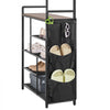 VEVOR Hall Tree, 70.9 in Coat Rack with Shoe Storage, Freestanding 4-Tier Shoe Rack Organizer with Hooks, Side Pocket and Wire Shelf, Steel Frame Entrance Coat Holder for Entryway, Bedroom, Closet