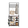 VEVOR Hall Tree, 70.9 in Coat Rack with Shoe Storage, Freestanding 4-Tier Shoe Rack Organizer with Hooks, Side Pocket and Wire Shelf, Steel Frame Entrance Coat Holder for Entryway, Bedroom, Closet