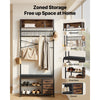 VEVOR Hall Tree, 70.9 in Coat Rack with Shoe Bench & 3 Drawers, 3-in-1 Freestanding Shoe Rack Storage Organizer with Bookshelf & Wire Shelf, Steel Frame Entrance Coat Holder for Entry, Bedroom, Closet