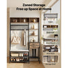 VEVOR Hall Tree, 70.9 in Coat Rack with Shoe Bench & 2 Drawers, 3-in-1 Freestanding Shoe Rack Storage Organizer with Bookshelf & Wire Shelf, Steel Frame Entrance Coat Holder for Entry, Bedroom, Closet