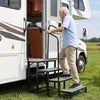 VEVOR RV Steps with Dual Handrails, 4 Steps, 660 lbs Load Capacity, Heavy Duty Outdoor RV Stairs with Non-Slip Mat for Elderly/Pets, Portable Stairs for Hot Tub, Camper, Mobile Home, Porch, Pool, SPA