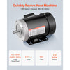 VEVOR 1 HP Electric Motor, 1725RPM Air Compressor Motor, CW/CCW Rotation, 5/8 inch Shaft Diameter, 1.88inch Shaft Length, 4.1N.m Torque, Three-Phase, TEFC Cooling, 230V/460V, 56C Frame