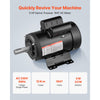 VEVOR 3 HP Electric Motor, 1750RPM Air Compressor Motor, CW/CCW Rotation, 1.125 inch Shaft Diameter, 2.75inch Shaft Length, 12N.m Torque, Single-Phase, TEFC Cooling, 230V, 184T Frame