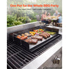 VEVOR Carbon Steel Griddle 25x16 inch Flat Top Pre-Seasoned Plate Handle, for BBQ Eggs Burger, Even Heat Distribution, Non-Stick Portable Rectangular Family Cookware for Outdoor Gas Grill/Stove, Oven