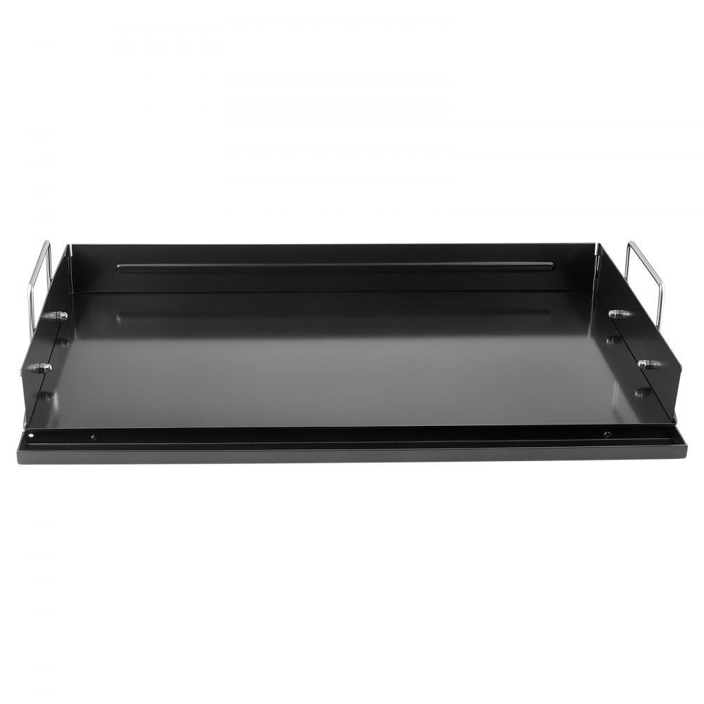 VEVOR Carbon Steel Griddle 25x16 inch Flat Top Pre-Seasoned Plate Handle, for BBQ Eggs Burger, Even Heat Distribution, Non-Stick Portable Rectangular Family Cookware for Outdoor Gas Grill/Stove, Oven