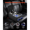 VEVOR Universal Rear Bench Seat Center Console with 7-Color Ambient Lights, Wireless/USB/Cigarette Lighter Charging, Back Seat Central Console Organizer with Cup & Phone Holders for MPV, Sedan, SUV