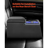 VEVOR Universal Rear Bench Seat Center Console with 7-Color Ambient Lights, Wireless/USB/Cigarette Lighter Charging, Back Seat Central Console Organizer with Cup & Phone Holders for MPV, Sedan, SUV
