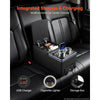 VEVOR Universal Rear Bench Seat Center Console with 7-Color Ambient Lights, USB/Type-C/Cigarette Lighter Charging, Back Seat Central Console Organizer with Cup & Phone Holders for MPV, Sedan, SUV