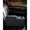 VEVOR Universal Rear Bench Seat Center Console with 7-Color Ambient Lights, USB/Type-C/Cigarette Lighter Charging, Back Seat Central Console Organizer with Cup & Phone Holders for MPV, Sedan, SUV