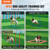 VEVOR Dog Agility Training Equipment, 4 PCS Set with Adjustable High Hurdles,6 Weave Poles,Jump Ring,Square Pause Box,Whistle,Foldable Bowl, Puppy Obstacle Course Kit for Backyard, Indoor, Outdoor